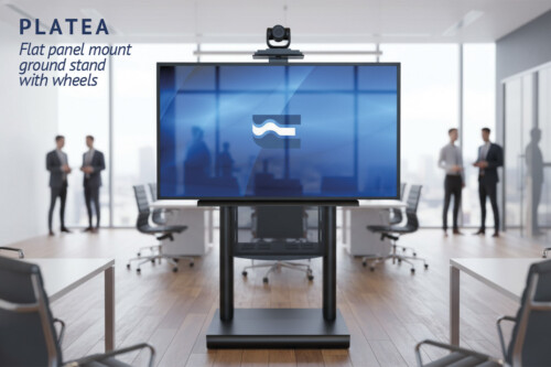 PLATEA - Supporto monitor da terra con ruote