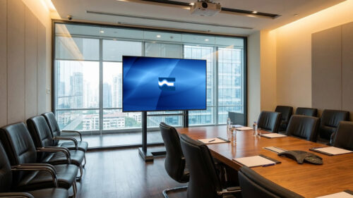 SCENARIO PREMIUM - supporto professionale per due monitor (o uno di grandi dimensioni) da terra con ruote