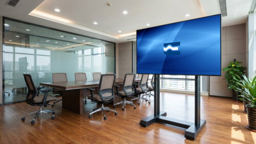 SCENARIO PREMIUM - supporto professionale per due monitor (o uno di grandi dimensioni) da terra con ruote