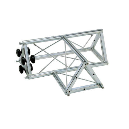 00842 Traliccio triangolare a “T” 3 canali maschio in acciaio zincato bianco (americana)