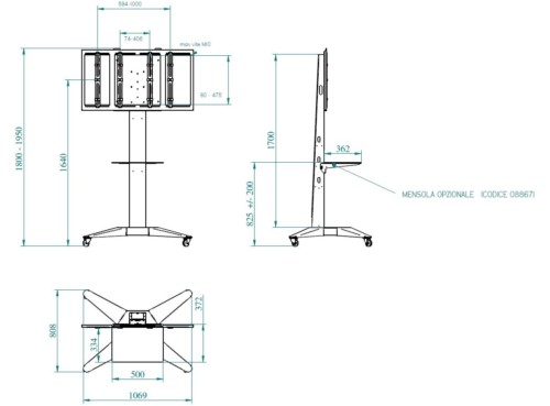 TOTEM XL - Flat panel tv cart - grey - Image 3