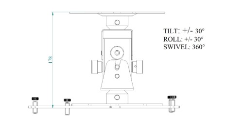 Arakno Standard - Projector mount up to 45kg, grey - Image 3