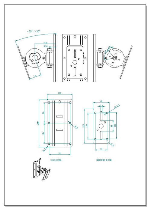 Wall mount speaker bracket, adjustable and ro table, RAL 9005 - Image 4