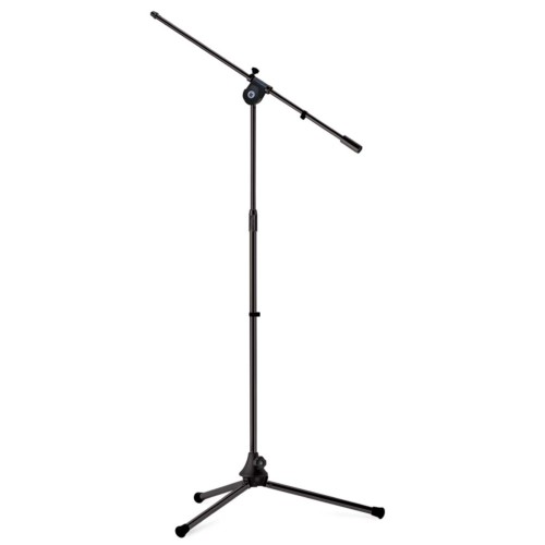 Microphone floor stand with boom arm, metal, Black