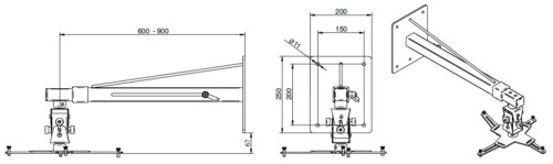 ARAKNO WALL - Telescopic wall mount for videop. black - Image 5