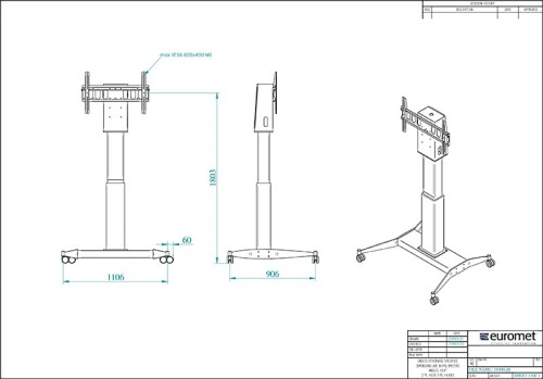 Slide Lift, motorized trolley for monitors up to 100 inches - Image 3