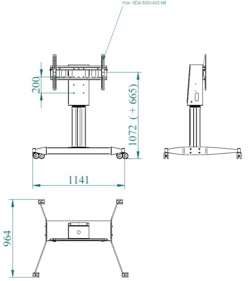 Slide Lift, carrello motorizzato per monitor fino a 100 pollici