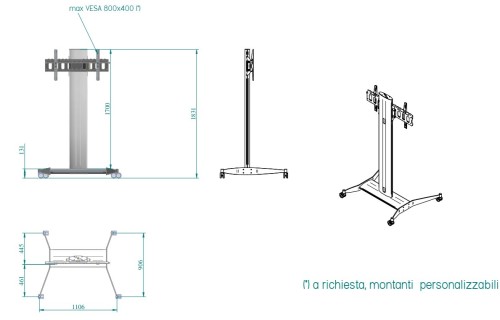 Slide Maxi Cart, monitor stand, black - Image 7