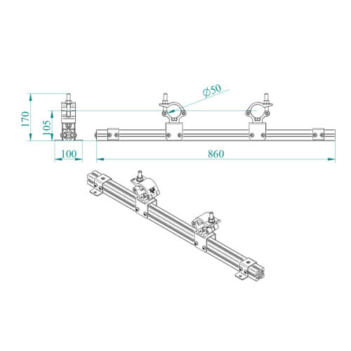 Optional UNIKA - Additional profile with 2 Clamps (Landscape) - Image 5