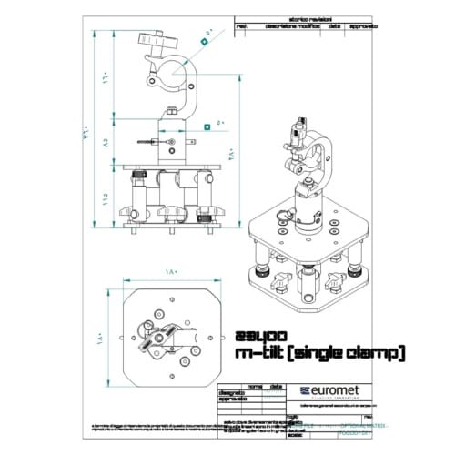 M Tilt - 1 clamp, millimeter calibration system on 3 axes and rotation for Matrix and quick coupling to truss - Image 3
